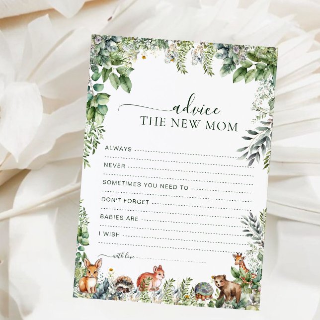 Carte conseil Baby shower Eucalyptus Green (Créateur téléchargé)