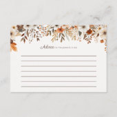 Carte Conseil Baby shower floral d'automne (Devant)