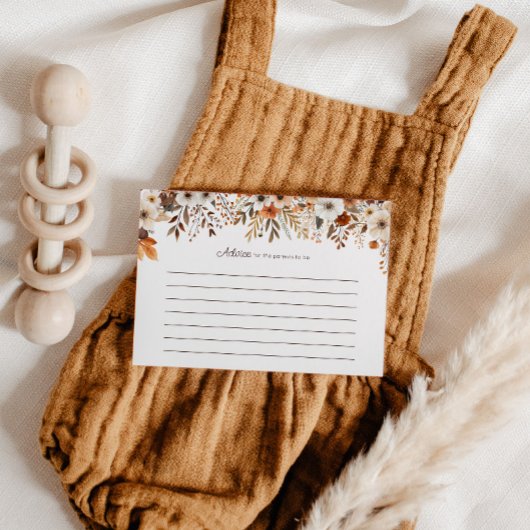 Carte Conseil Baby shower floral d'automne