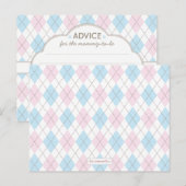 Carte Conseil Baby shower Jacquard Conseils pour maman à être (Devant / Derrière)