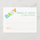 Carte conseil Baby shower moderne Gras en bleu (Dos)
