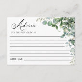 Carte Conseil Baby shower Plante Eucalyptus Vert (Devant)