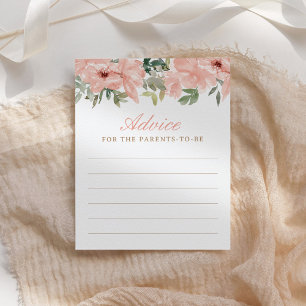 Carte conseil Baby shower rose