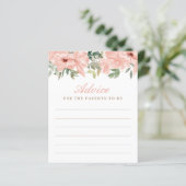 Carte conseil Baby shower rose (Debout devant)
