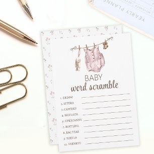 Carte Conseil Baby shower rose boho floral