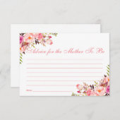 Carte conseil Baby shower rose floral (Devant / Derrière)