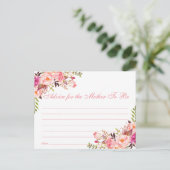 Carte conseil Baby shower rose floral (Debout devant)