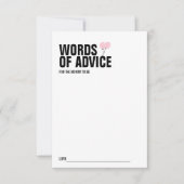 Carte conseil Baby shower rose pour maman (Devant)