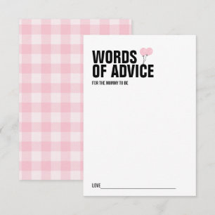 Carte conseil Baby shower rose pour maman