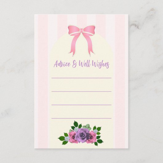 Carte Conseil Baby shower rose Rose (Devant)