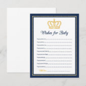 Carte Conseil Baby shower royal des voeux pour bébé (Devant / Derrière)