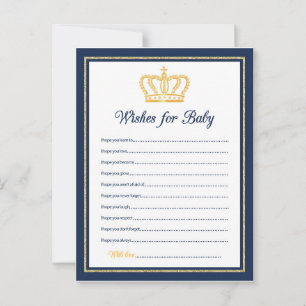 Carte Conseil Baby shower royal des voeux pour bébé