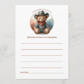 Carte Conseil Baby shower rustique Little Cowboy (Devant)