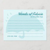 Carte conseil Baby shower simple Blue Umrella Rain (Devant)