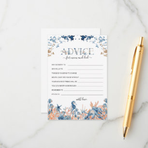 Carte Conseil Baby shower sous-marin aquarelle