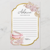 Carte conseil Baby shower thé vintage (Devant)