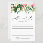 Carte conseil Baby shower Tropical Watercolor (Devant)