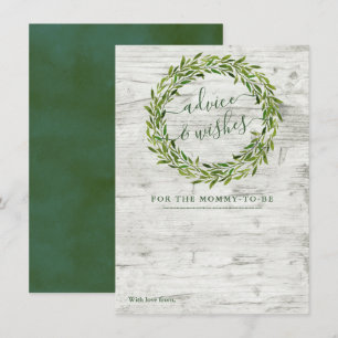 Carte Conseil Baby shower verdoyant branché Laurel Wreath