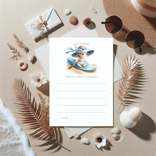 Carte Conseil Bébé à bord Baby shower côtier