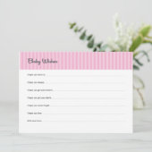 Carte Conseil Bébé veut des rayures roses (Debout devant)