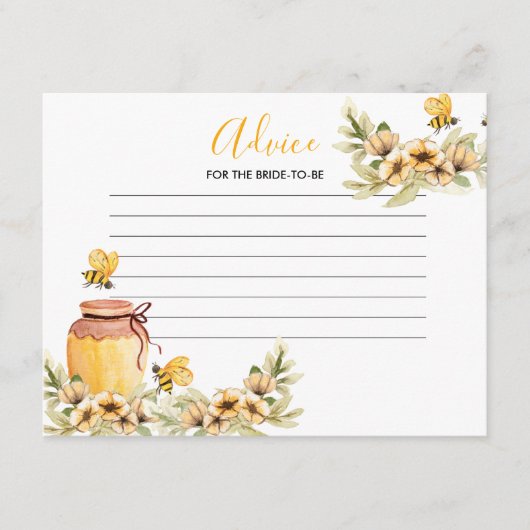Carte conseil Bee Baby shower floral botanique (Devant)
