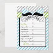 Carte Conseil Black Mustache Wings for Baby shower Game Card (Devant / Derrière)
