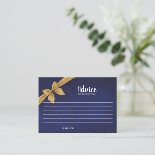 Carte conseil | Bleu foncé avec Bow or (Debout devant)