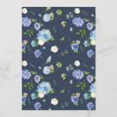 Carte Conseil Blue Hydrangea Floral Conseils et voeux pour bébé (Dos)