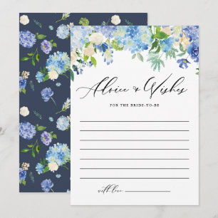 Carte Conseil Blue Hydrangea Floral Garland Fête des mariées