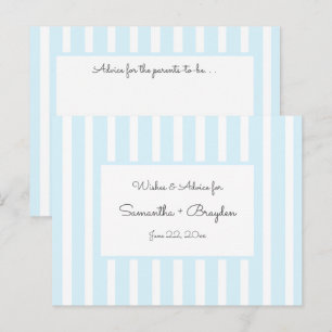 Carte Conseil Blue Stripes Baby shower Conseils, prières