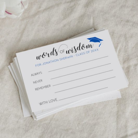 Carte Conseil Blue Wisdom Advice for Graduate