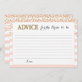 Carte Conseil Blush Pink Gold Bride Fête des mariées mariage per (Devant / Derrière)