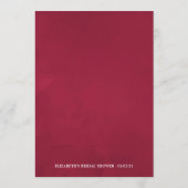 Carte Conseil Boho Bourgogne Floral Fête des mariées Dégustation (Dos)