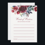 Carte Conseil Boho Chic Bourgogne et Mariage de automne d'automn<br><div class="desc">Conseil de Fête des mariées Boho tendance pour la carte Bride-to-be personnalisable selon vos caractéristiques de l'événement.</div>