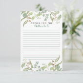 Carte Conseil BOHO Eucalyptus Feuilles Feuillage Aquarelle Verdu (Debout devant)