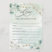 Carte Conseil Boho Eucalyptus Verdure Foliage Faux Gold Frame (Devant)