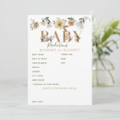 Carte Conseil Boho Floral Baby shower Prédictions et conseils (Debout devant)