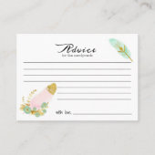 Carte conseil Boho Pink and Gold Feathers (Devant)