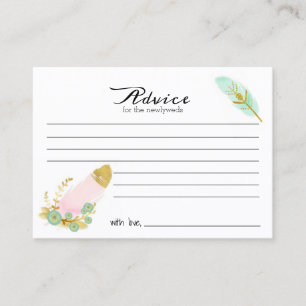Carte conseil Boho Pink and Gold Feathers