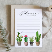 Carte Conseil Boho Pot Succulents & Cactus Baby shower Conseils