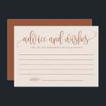 Carte Conseil Boho Terracotta Calligraphie Mariage<br><div class="desc">Demandez aux clients de donner leurs conseils et leurs souhaits avec cette carte de conseil personnalisable. Il dispose d'une calligraphie moderne en terre cuite et d'un motif confetti fantaisiste. Personnalisez en ajoutant vos propres détails. Vous pouvez également modifier l'image arrière en une photo ou toute autre image. Cette carte de...</div>