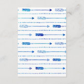 Carte Conseil Boho Tribal Blue Adventure Baby shower (Dos)