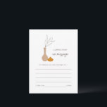 Carte Conseil Boho Vases minimalistes Paroles de sagesse<br><div class="desc">Boho Vases minimalistes Mots de sagesse Voeux Conseil Carte : Petites cartes remplies par vous avec des questions simples et amusantes en même temps, à placer à côté du puits de souhaits. Vos invités laisseront un message, une pensée et une attention et le glissent dans son enveloppe (à condition). Un...</div>