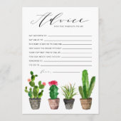 Carte Conseil Boho Watercolor Succulents Conseils pour les paren (Devant)