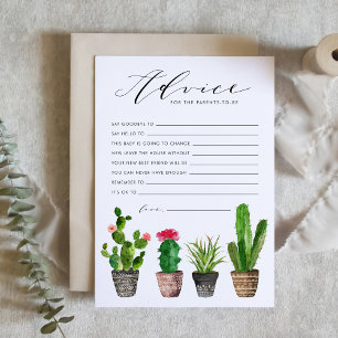 Carte Conseil Boho Watercolor Succulents Conseils pour les paren