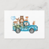 Carte Conseil Bois Animaux Baby shower de camion bleu (Dos)
