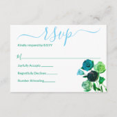 Carte Conseil Boîtier RSVP Rose bleu, vert, Turquoise (Devant)