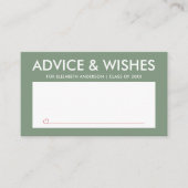 Carte Conseil Bold Sage Green Graduate Student Graduate Party (Devant)