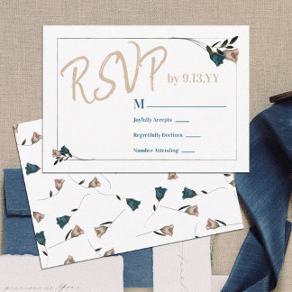 Carte Conseil Botanique Turquoise Vert Beige Rose RSVP