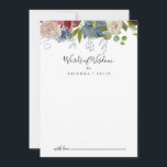Carte Conseil Bourgogne Floral Mariage Paroles de sagesse<br><div class="desc">Cette carte de conseil aux mots mariages à fleurs bordeaux est parfaite pour un mariage moderne. L'élégant design boho comprend des fleurs couleur marine, rose vif et des fleurs à l'ombre du vin avec des détails artistiques au crayon. Ces cartes sont parfaites pour un mariage, une douche nuptiale, un baby...</div>